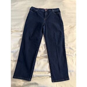 Gloria Vanderbilt Amanda Jeans 16 Short Dark Wash Classic Straight Stretch Denim
